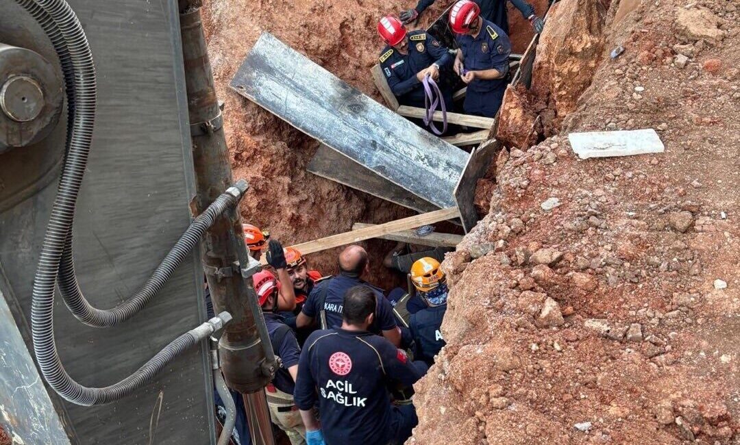Ankara’nın Gölbaşı ilçesinde bir inşaat işçisinin göçük altında kaldığı olayı,