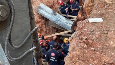 Ankara’nın Gölbaşı ilçesinde bir inşaat işçisinin göçük altında kaldığı olayı,