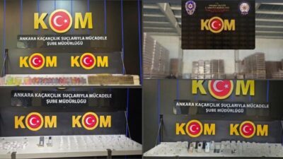 Ankara Emniyet Müdürlüğü Kaçakçılık Suçlarıyla Mücadele Şube Müdürlüğü (KOM) tarafından