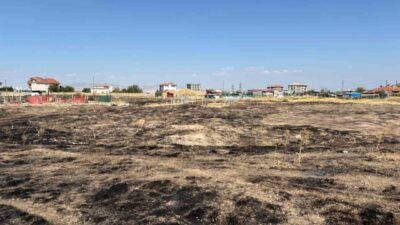 Sincan ilçesinin Çimşit Mahallesi’nde bulunan bir arazide çıkan yangın, itfaiye