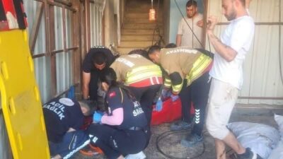Antakya ilçesinde, Güzelburç Mahallesi sanayi mevkiinde yük asansörünün düşmesi sonucu