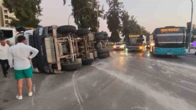 Antalya’da, bir beton mikseri sürücüsü, dün akşam saatlerinde Dumlupınar Bulvarı