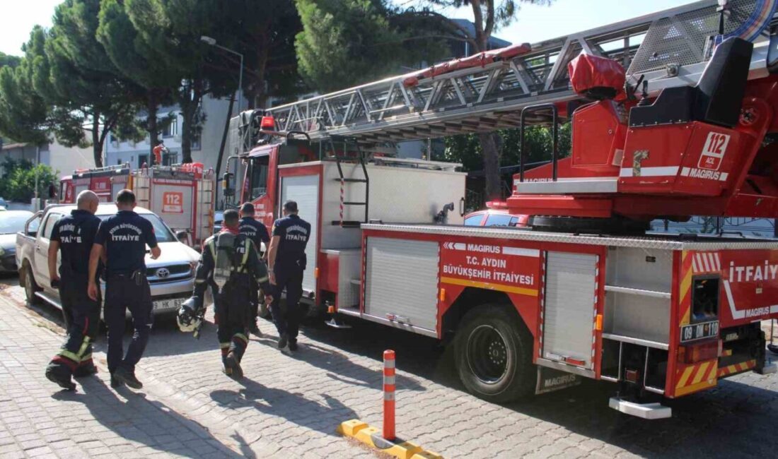 Efeler ilçesinde bulunan bir apartmanda ortaya çıkan yanık kokusu, apartman