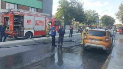 Avcılar’da park halindeki bir araçta çıkan yangına Yunus timleri müdahale