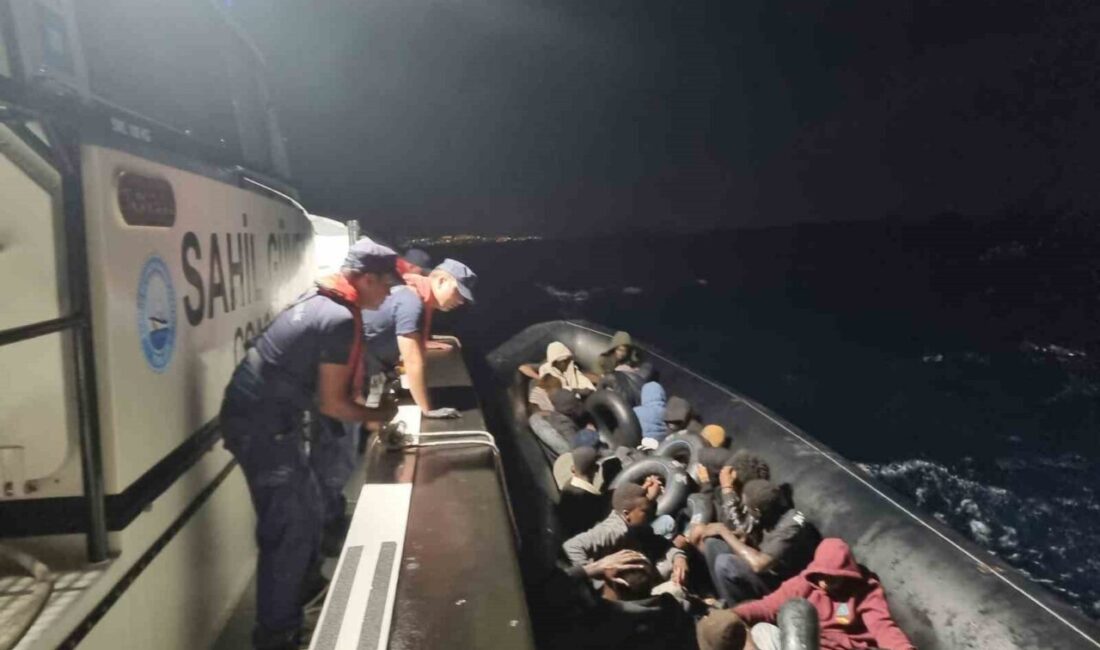 Didim ilçesinde Sahil Güvenlik ekipleri tarafından 2’si çocuk 22 düzensiz