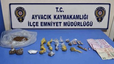 Çanakkale’nin Ayvacık ilçesinde polis ekipleri tarafından gerçekleştirilen uyuşturucu operasyonunda bir