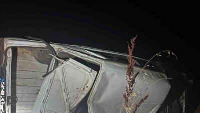 Babaeski ilçesinde meydana gelen bir trafik kazasında bir araç, gece