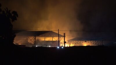 Samsun’un Bafra ilçesinde bulunan bir tarım işletmesine ait saman deposunda