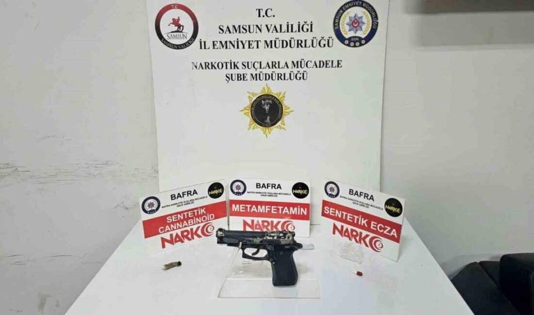 Samsun’un Bafra ilçesinde gerçekleştirilen bir uyuşturucu operasyonunda çeşitli uyuşturucu maddeler