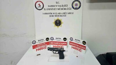 Samsun’un Bafra ilçesinde gerçekleştirilen bir uyuşturucu operasyonunda çeşitli uyuşturucu maddeler