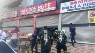Bahçelievler Mahallesi’nde bulunan bir büfede meydana gelen yangın, itfaiye ekiplerinin