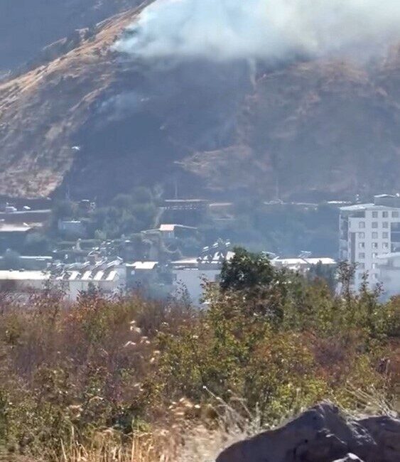 Siirt’in Baykan ilçesinde, Sarıtepe mevkiinde meydana gelen orman yangını, halk