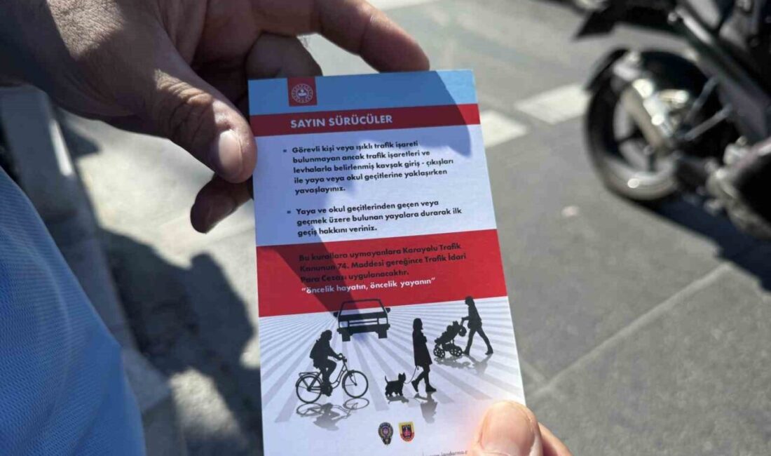 İstanbul İl Trafik Denetleme Şube Müdürlüğü ekipleri, Beşiktaş’ta yayaların trafik