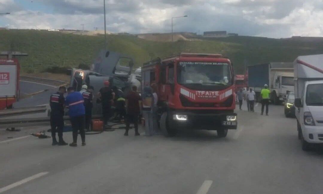 Kocaeli’nin Dilovası ilçesinde meydana gelen bir kaza sonucunda, rampada seyir