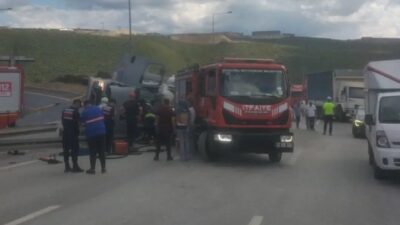 Kocaeli’nin Dilovası ilçesinde meydana gelen bir kaza sonucunda, rampada seyir