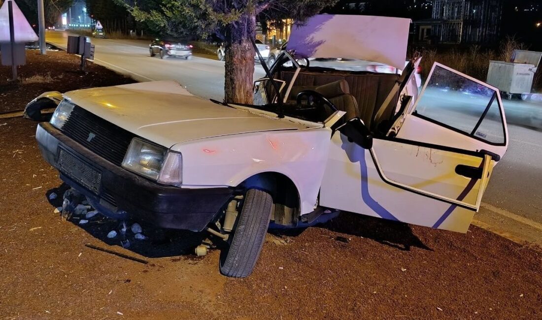 Beyşehir ilçesinde meydana gelen trafik kazasında, bir TOFAŞ otomobilin kontrolünü