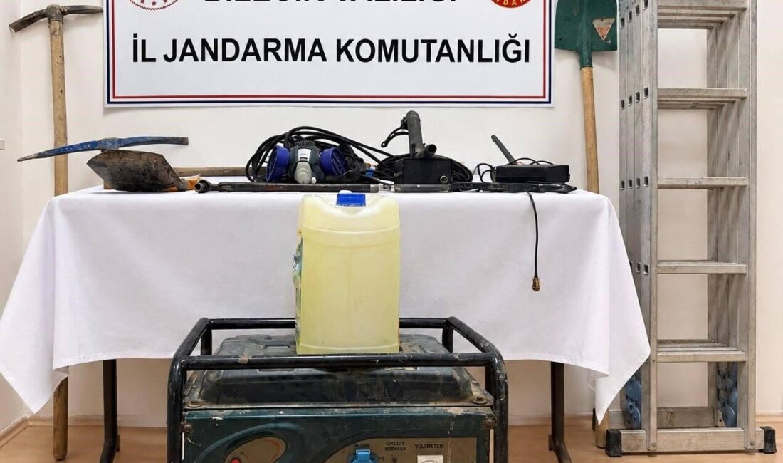 Bilecik’in Osmaneli ilçesinde, define arama suçunu işleyen iki şahıs, jandarma