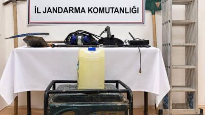 Bilecik’in Osmaneli ilçesinde, define arama suçunu işleyen iki şahıs, jandarma