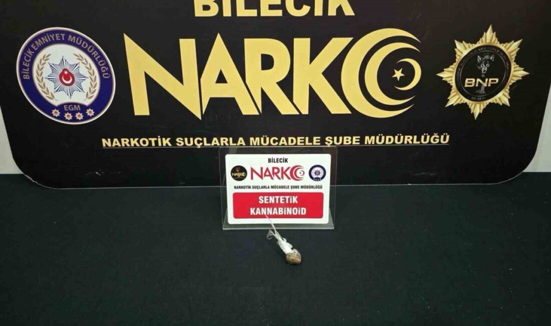 Bilecik’te düzenlenen operasyonda 1 kişi uyuşturucu bulundurmaktan yakalandı. Bilecik İl