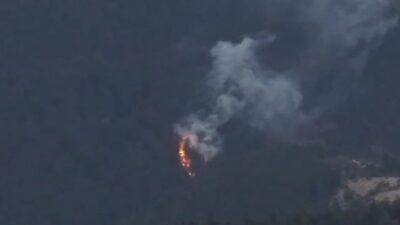 Bolu’nun Kıbrıscık ilçesine bağlı Karacaören köyünde çıkan orman yangınına müdahale