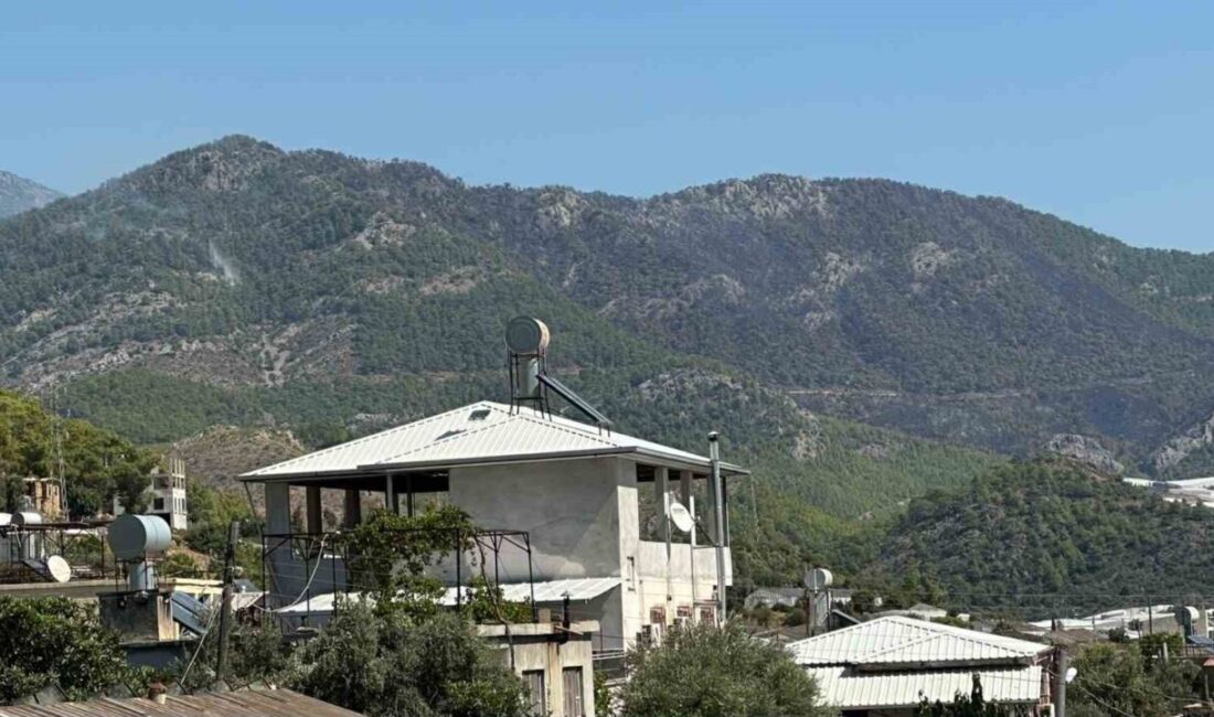 Mersin’in Bozyazı ilçesinde dün çıkan orman yangını, havadan ve karadan