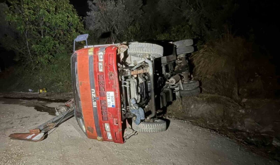 Bursa’nın Mudanya ilçesinde bir iş makinesinin kontrolden çıkarak devrilmesi sonucunda