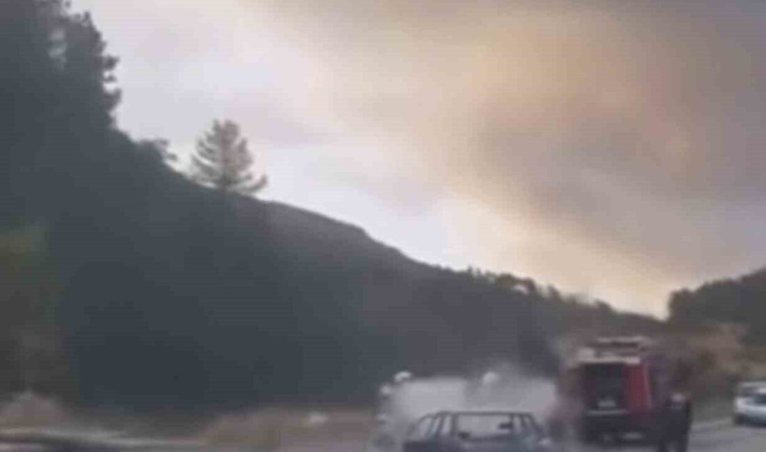 Bursa’nın Orhaneli ilçesinde seyir halindeki bir araç, bilinmeyen bir nedenden