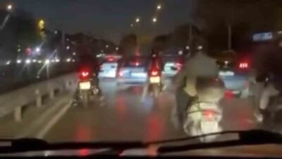 Bursa’da bir otomobil sürücüsü ile motosiklet sürücüleri arasında yol vermeye