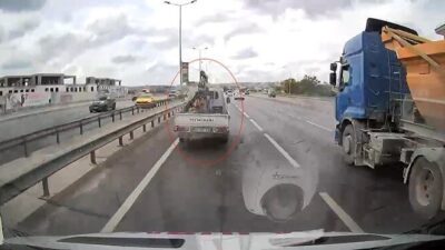 Büyükçekmece’de E-5 karayolunda ambulansa yol vermeyen bir kamyonet sürücüsüne yüksek