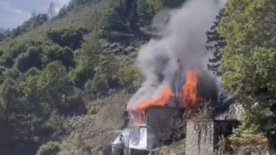 Trabzon’un Çaykara ilçesinde, Köknar mahallesi Başyurt mevkiinde bugün öğle saatlerinde
