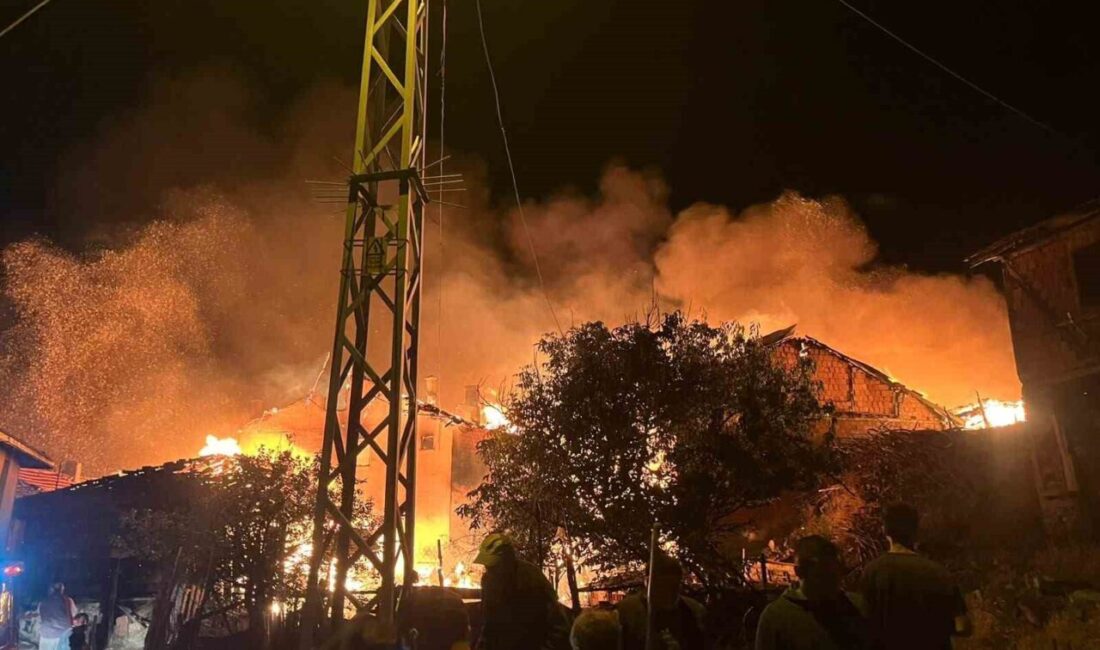 Çorum’un Bayat ilçesinde çıkan yangında, ilk raporlara göre 2 ev