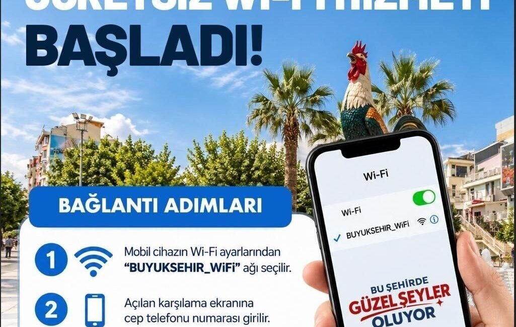 Denizli Büyükşehir Belediyesi, şehrin en hareketli bölgelerinde vatandaşların kullanımına ücretsiz,