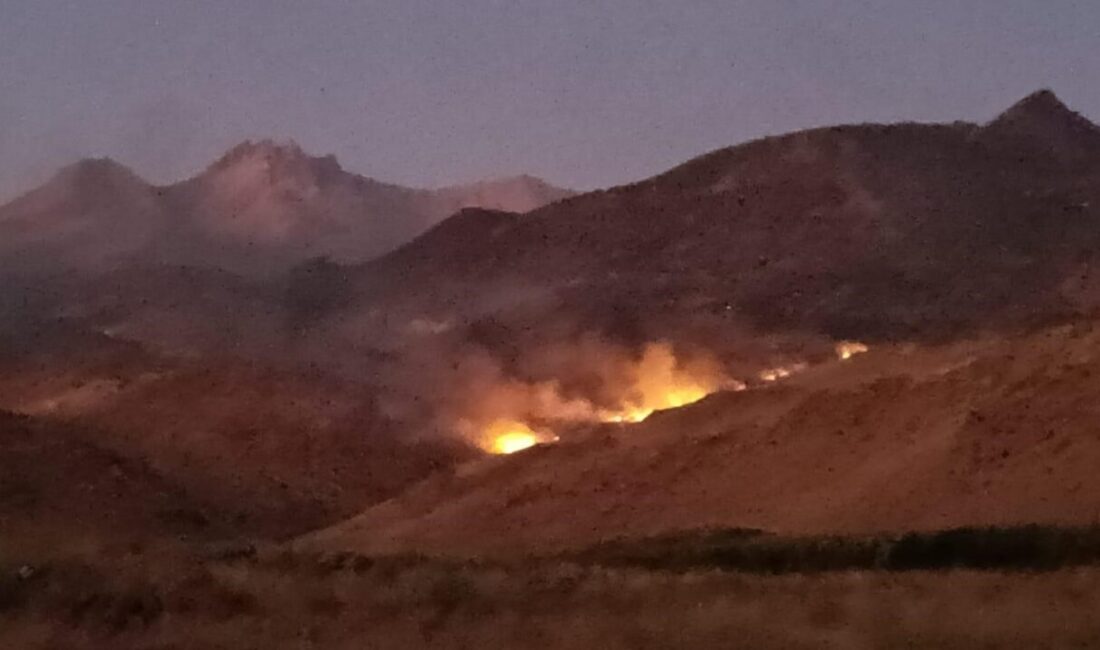 Develi ilçesindeki dağlık alanda yangın başladı. Yangın hızla yayılarak geniş
