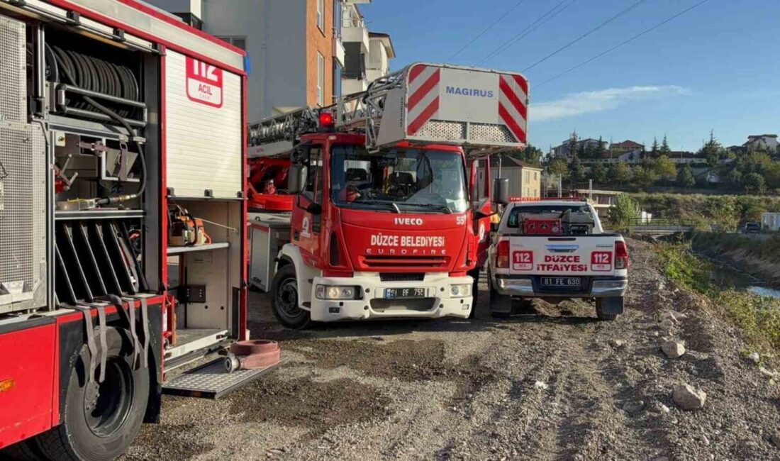 Düzce ilinde, Konuralp bölgesinde bulunan 4 katlı bir binanın zemin