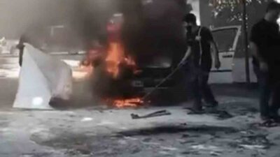 Elazığ’da bir otomobil alevlere teslim oldu ve kullanılamaz hale geldi.