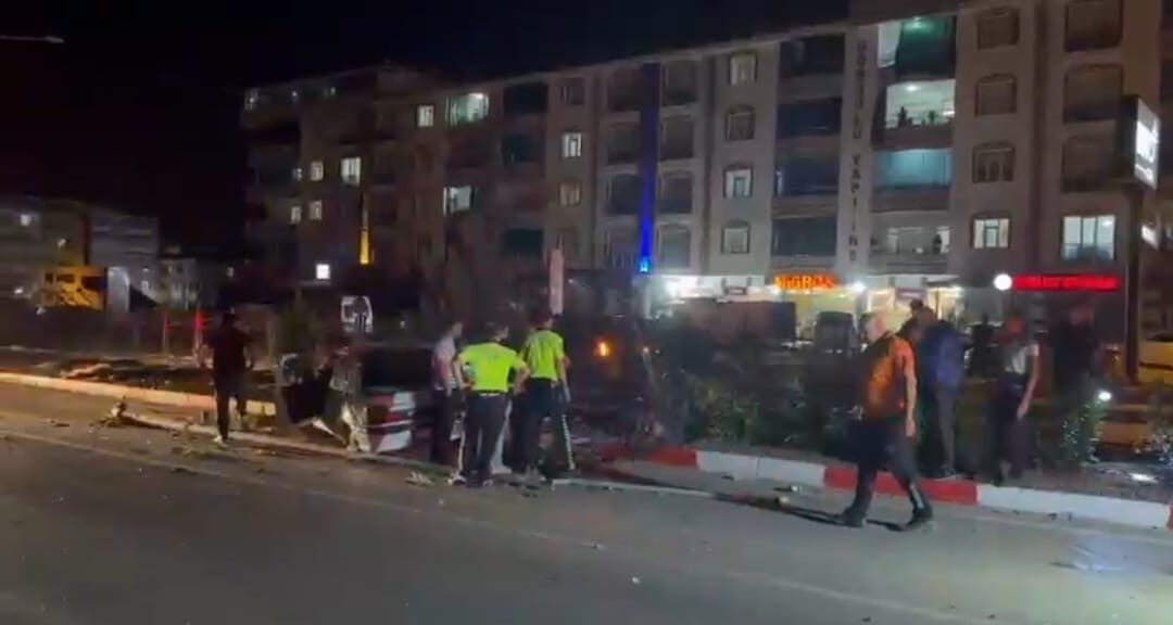 Kovancılar ilçesinde meydana gelen bir trafik kazasında köpeğe çarpan bir