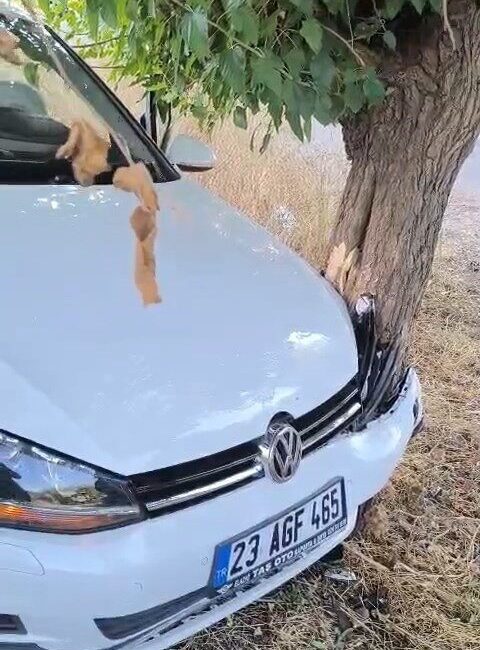 Elazığ’da bir otomobilin ağaca çarpması sonucu meydana gelen kazada, 2