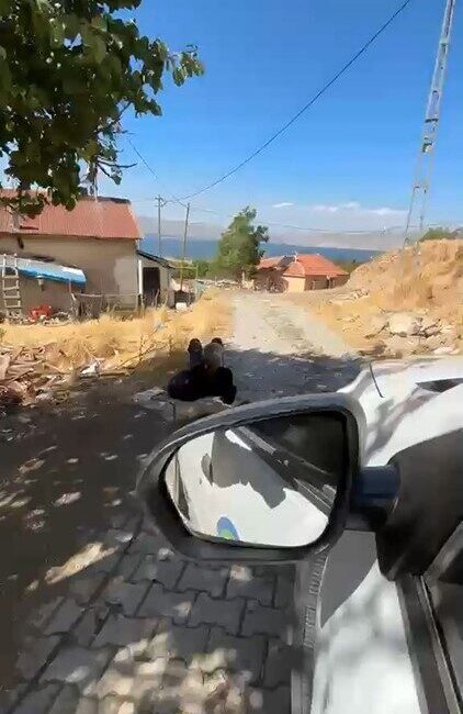 Elazığ ilinde, Değirmenönü köyünde yaşlı bir adamın elinden zincirle ağaca