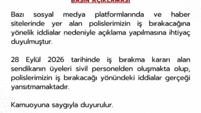 Emniyet Genel Müdürlüğü tarafından yapılan açıklamada, söz konusu sendikanın 28