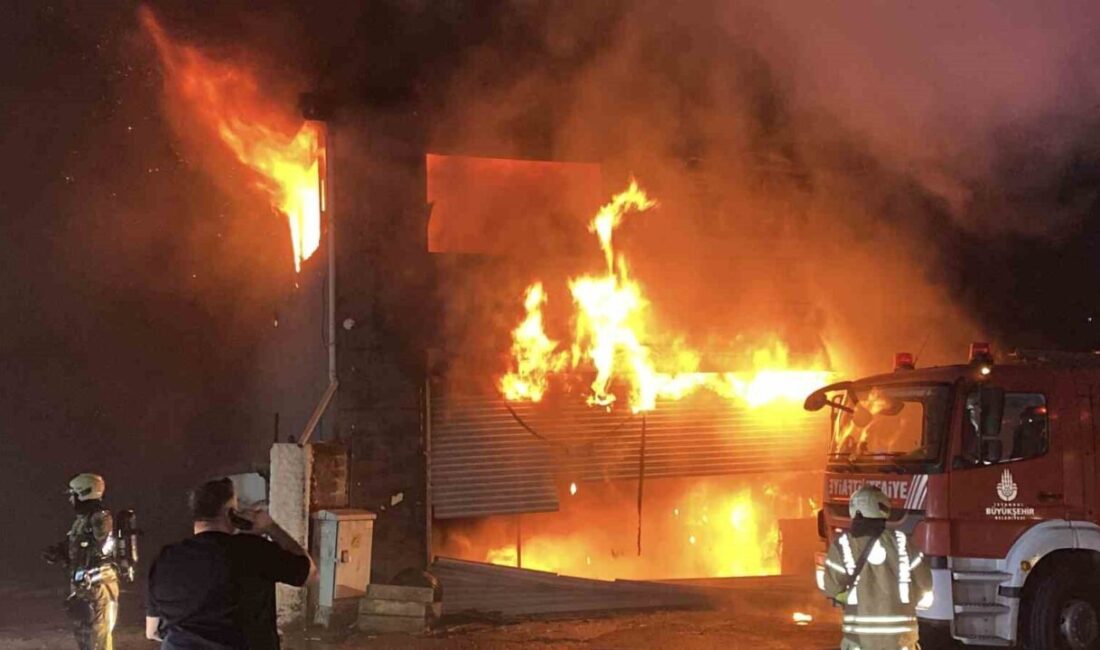 Esenyurt, İstanbul’da bir oto lastikçi dükkanında çıkan yangın, yanındaki 4