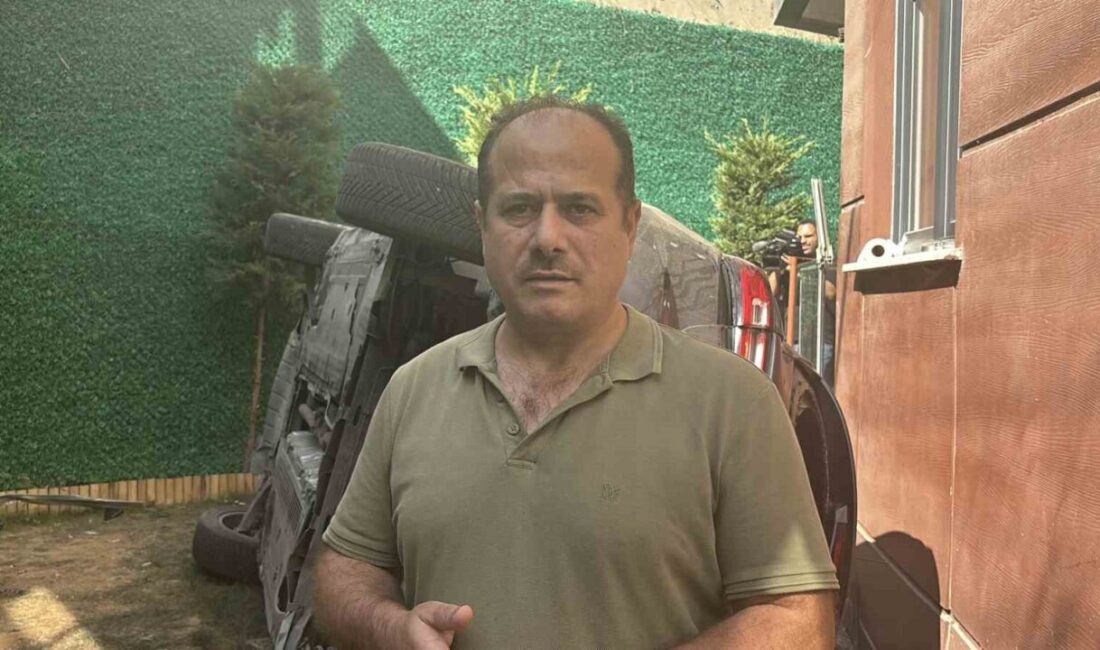Eyüpsultan ilçesinde yaşanan olayda, bir otomobilin bahçeye uçmasıyla ortaya çıkan