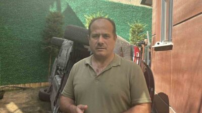 Eyüpsultan ilçesinde yaşanan olayda, bir otomobilin bahçeye uçmasıyla ortaya çıkan