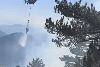 Fethiye ilçesinde bulunan sarp arazide meydana gelen orman yangınını kontrol