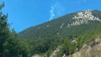 Fethiye ilçesindeki orman yangınında, ekiplerin havadan müdahale çalışmaları devam ediyor.