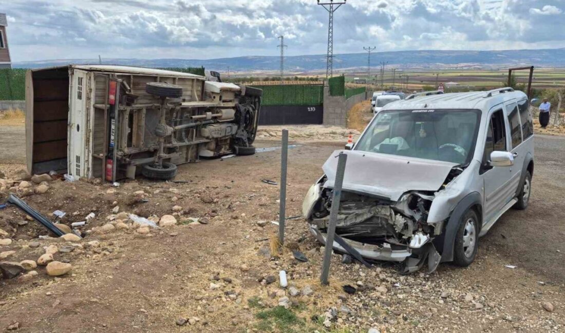 Gaziantep’in Araban ilçesinde meydana gelen trafik kazasında, hafif ticari araç