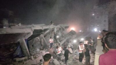 Gazze’de İsrail saldırıları sonucu daha önce hasar gören ve yerinden
