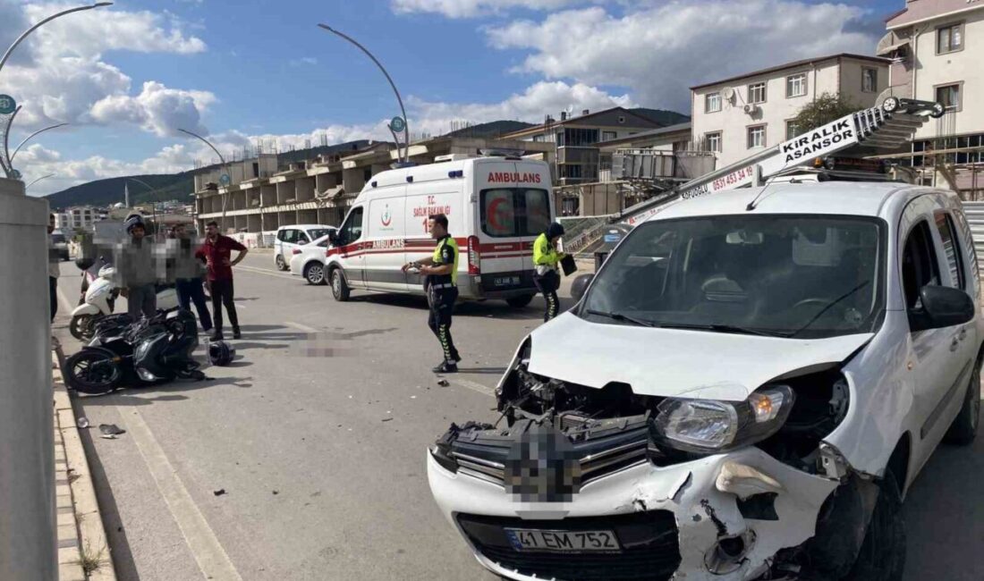 Kocaeli’nin Körfez ilçesinde gerçekleşen trafik kazasında, motosiklet ile hafif ticari