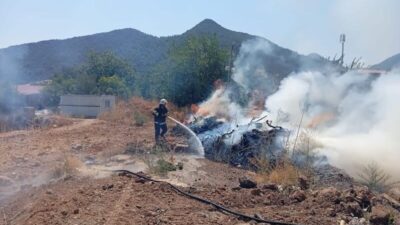 Hassa ilçesindeki bir bahçe yangını, ekiplerin hızlı müdahalesi sayesinde büyümeden