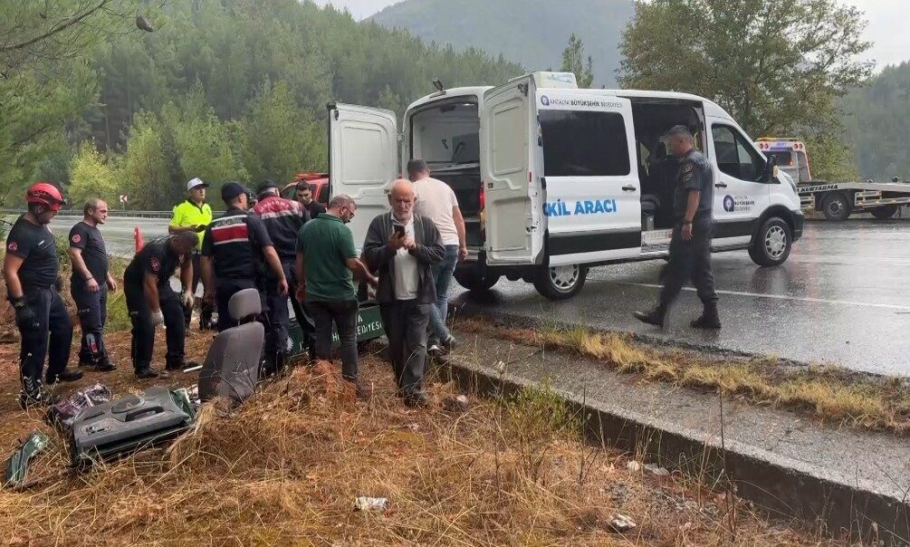 Akseki ilçesinde meydana gelen trafik kazasında yaşananlar üzücü bir şekilde