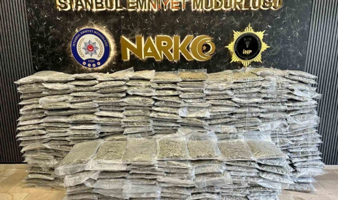 İstanbul’da düzenlenen bir uyuşturucu operasyonunda 409 kilo 600 gram skunk